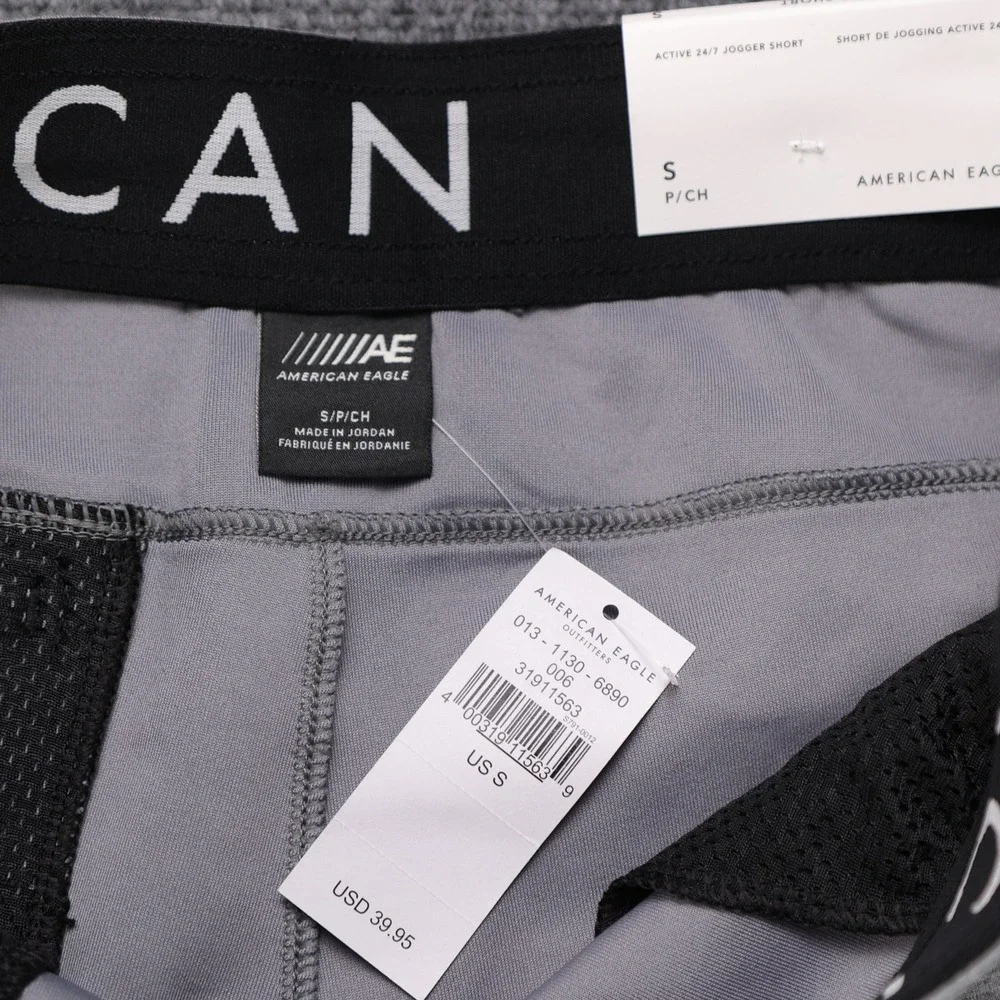 American Eagle Active 24/7 Jogger Shorts‎ Mens Small Gray Athletic Gym 013-1130